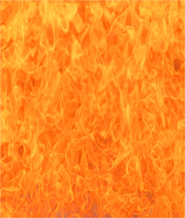 Orange and yellow graphic that resembles fire