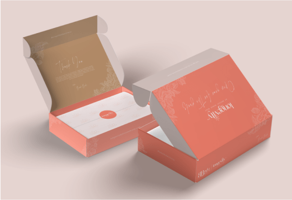 Design mockup of cardboard packaging